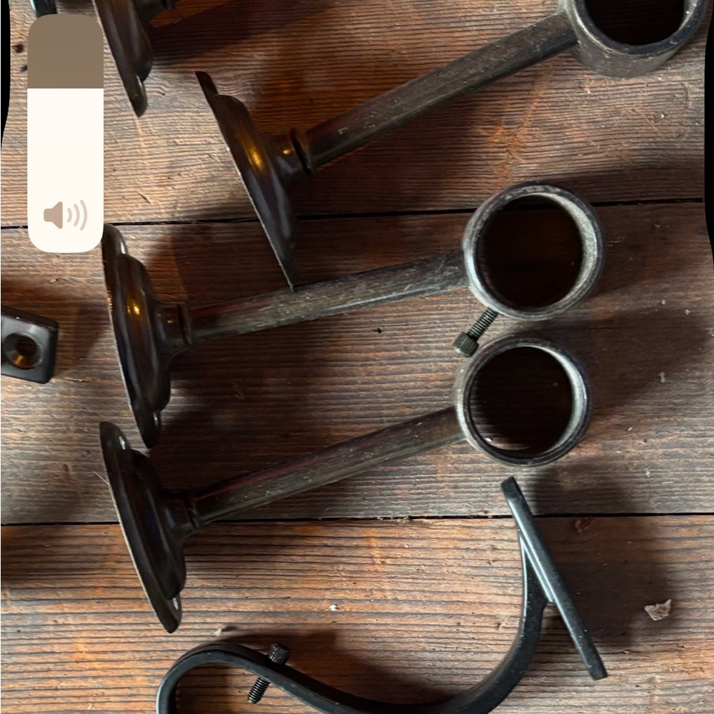 Oil rubbed bronze curtain rod holders